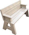 2-in-1 Outdoor Convertible Bench to Picnic Table – Space-Saving Weather-Resistant Patio Furniture (Adobe)