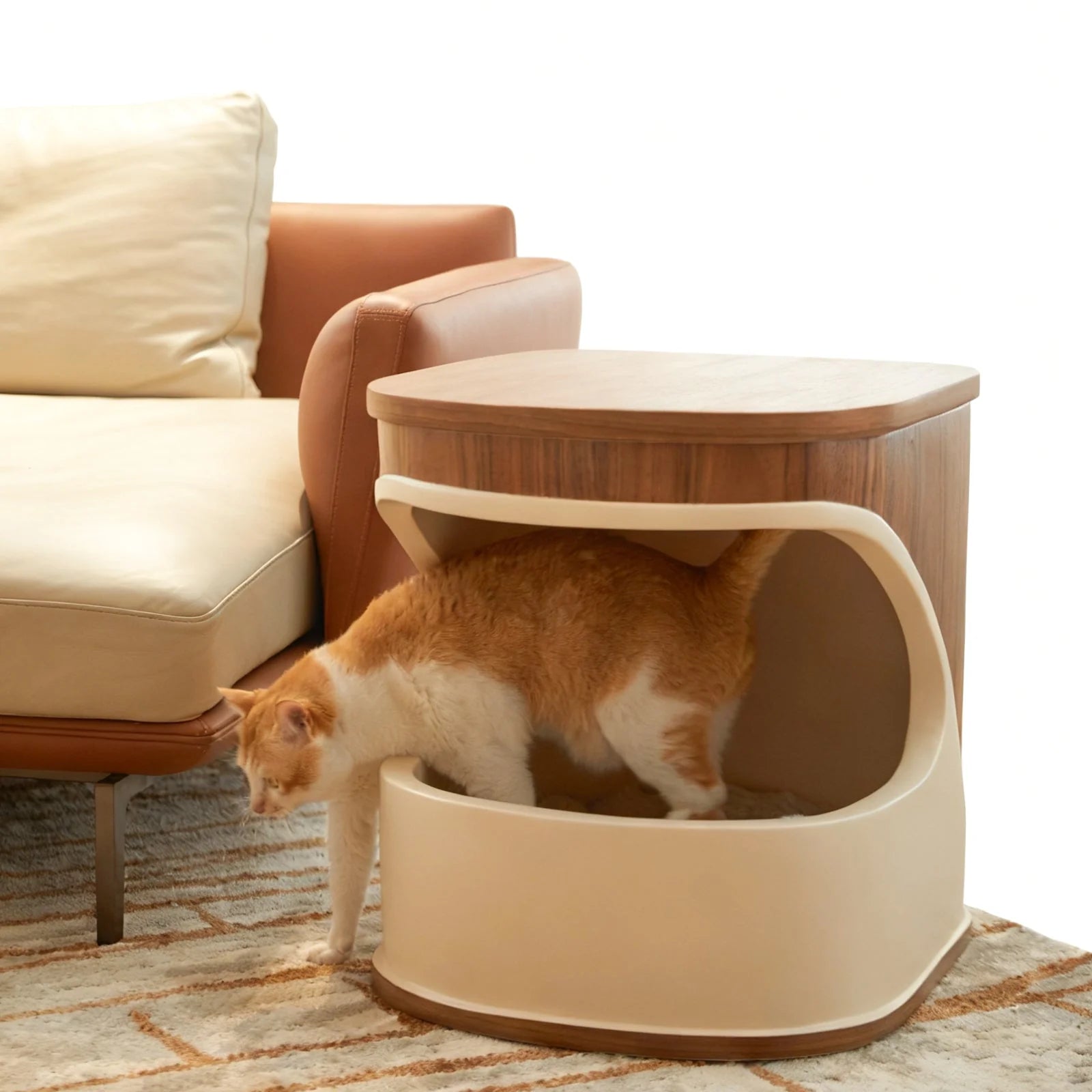 Side Table with Cat Bed